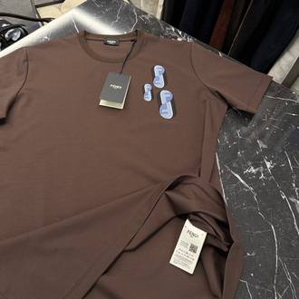 İthal Fendi T-shirt Kırışmayan Kumaş (9447-KahveRengi)