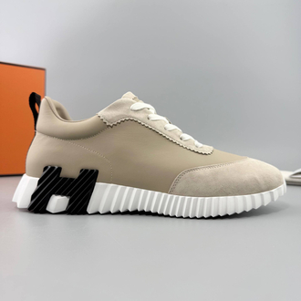 Hermes Bej Deri Sneakers (İTHAL ÜRÜN)