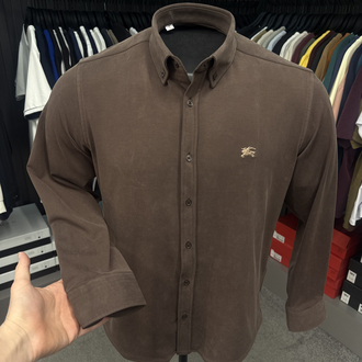 Burberry Yıkamalı Modal Kırışmayan Kumaş Gömlek (3914-Kahve)