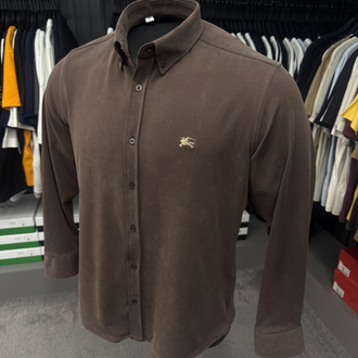 Burberry Yıkamalı Modal Kırışmayan Kumaş Gömlek (3914-Kahve)