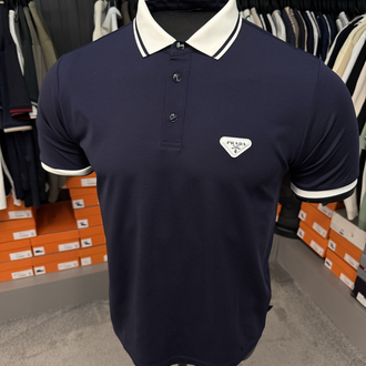 İthal Prada Polo Yaka  Kırışmayan Kumaş (10088-Lacivert)