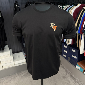 İthal Hermes T-shirt Kırışmayan Kumaş (9449-Siyah)