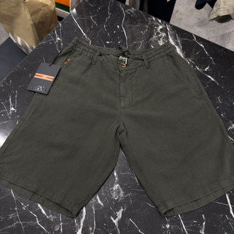İthal Zegna Ham Keten Şort (6141-Haki)
