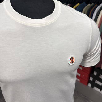 İthal Hermes T-shirt Kırışmayan Kumaş (15054-Beyaz)