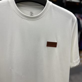 İthal Brunello Cucınelli T-shirt Kırışmayan Kumaş (9450-Beyaz)