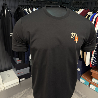 İthal Hermes T-shirt Kırışmayan Kumaş (9449-Siyah)