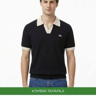  V Yaka Triko  Polo Yaka (33070-Koyu Lacivert )
