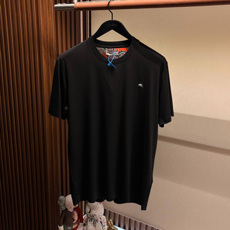 İthal Etro T-shirt Kırışmayan Kumaş (9438-Siyah)