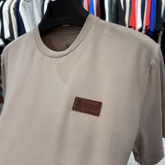 İthal Brunello Cucınelli T-shirt Kırışmayan Kumaş (9450-Vizon)