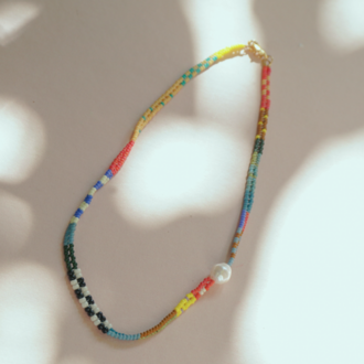 El Yapımı Boho Chic Boncuk Kolye — Çok Renkli, İncili