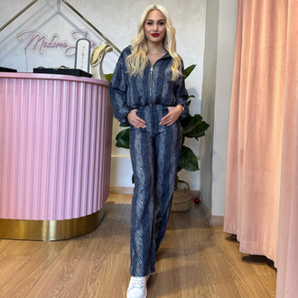 Zebra Desen Fermuarlı Rahat Şıklık Takımı