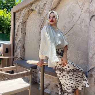 Leopar Işıltısı  Saten Etek