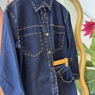 Zımba Detay Premium Denim Takım
