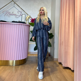 Zebra Desen Fermuarlı Rahat Şıklık Takımı