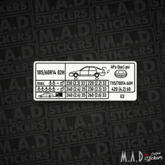 Civic lastik basınç sticker/etiket (tek tip)