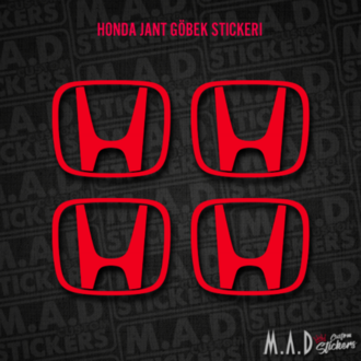 Honda jant göbeği stickerı (1 takım) (düz kapaklara uygundur)