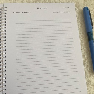İsme Özel Spiralli Sohbet Notları Defteri