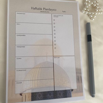 A5 Kudüs Temalı Haftalık Planlayıcı