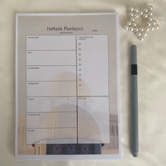 A5 Kudüs Temalı Haftalık Planlayıcı