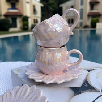 6 lı lale sedefli fincan takımı 120 ml