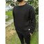 Siyah şardonlu Oversize Sweat