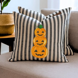 El Boyama Halloween Desenli Kırlent Kılıfı 2'li