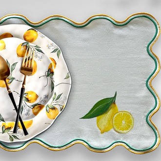 Limon Desenli El Boyama Amerikan Servis (2'li)