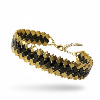 Onyx Gold Tila Bileklik