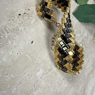 Onyx Gold Tila Bileklik
