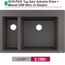 HANSGROHE Taş Grisi Çift Gözlü Ankastre Eviye + Manuel Sifon ve Süzgeci  - (43315290+43928000)