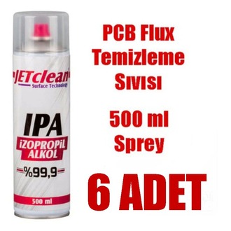 JetClean PCB Flux Temizleme Sıvısı Sprey 500ml 6 Adet