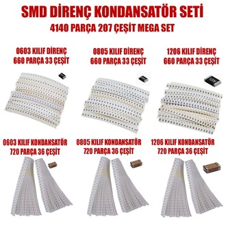 SMD DİRENÇ KONDANSATÖR SETİ 4140 PARÇA SET