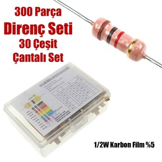 Direnç Seti 300 Parça 1/2W Çantalı Set