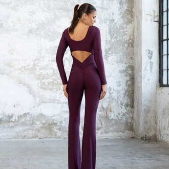 İSPANYOL PAÇA UZUN KOL SCRUNCH BUTT TULUM KOD NO: 3102