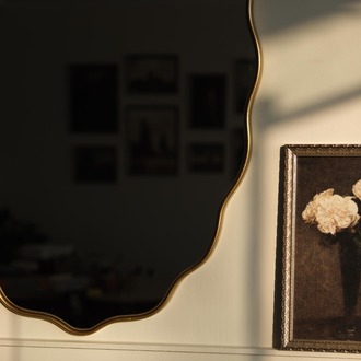 60x90 Asimetrik Gold Çerçeveli Dekor Aynası