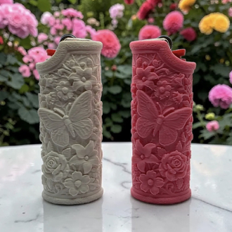 Kelebek ve Çiçek Bahçesi Çakmak Kılıfı