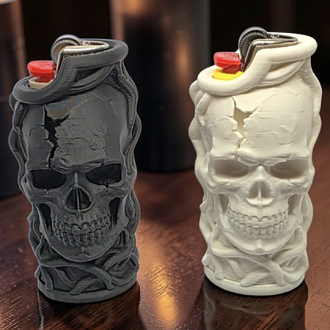 Kurukafa (Skull) Oymalı Çakmak Kılıfı