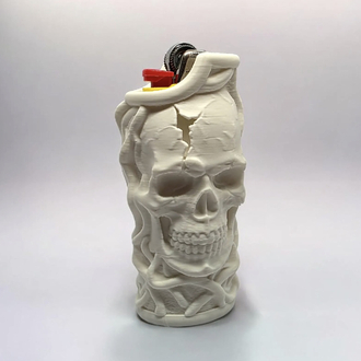 Kurukafa (Skull) Oymalı Çakmak Kılıfı