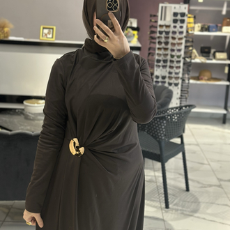 ALMARWAHBLACK KAHVERENGİ ELBİSE