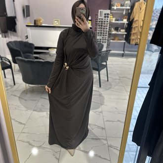 ALMARWAHBLACK KAHVERENGİ ELBİSE