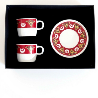 Ay-yıldız Hilalli 2’li kahve fincan seti