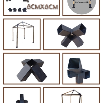 8x8 cm Demir bağlantı Kamelya Bağlantı ElemanlarıKamelya, pergola, çardak ahşap yapı