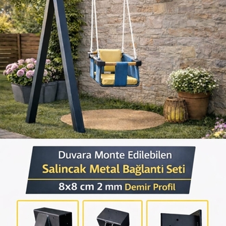 Salıncak hamak bahçe düvar arası demir bağlantı montaj elemanları