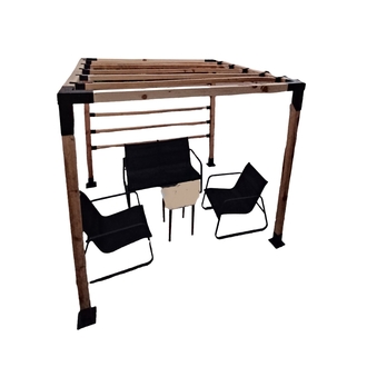 Ahşap Pergola Pergole 10x10cm 90° Kamelya Montaj Aparatı Demir Bağlantı Braket Bungalov Ev