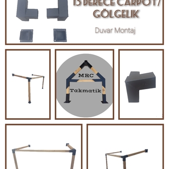Ev Kapı Gölgelik Carport Pergola Duvar Montaj Aparatı Seti
15° Eğimli 8x8 cm 2 mm