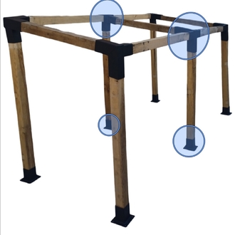 15° Eğimli Çatı Uzatma Ek Seti – 8x8 cm Çardak Pergola Bahçe gölgelik kamelya