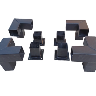 Ahşap Pergola Pergole 8x8 cm 90° Kamelya Montaj Aparatı seti Demir Bağlantı Braket Bungalov Ev