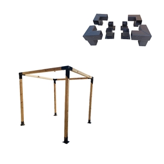 Ahşap Pergola Pergole 8x8 cm 90° Kamelya Montaj Aparatı seti Demir Bağlantı Braket Bungalov Ev
