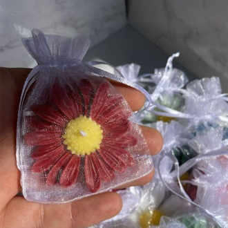 Papatya Mum Tül Kese İçinde