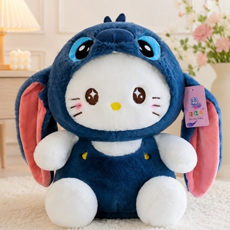 stitch kostümlü hello kitty peluş 30 cm
